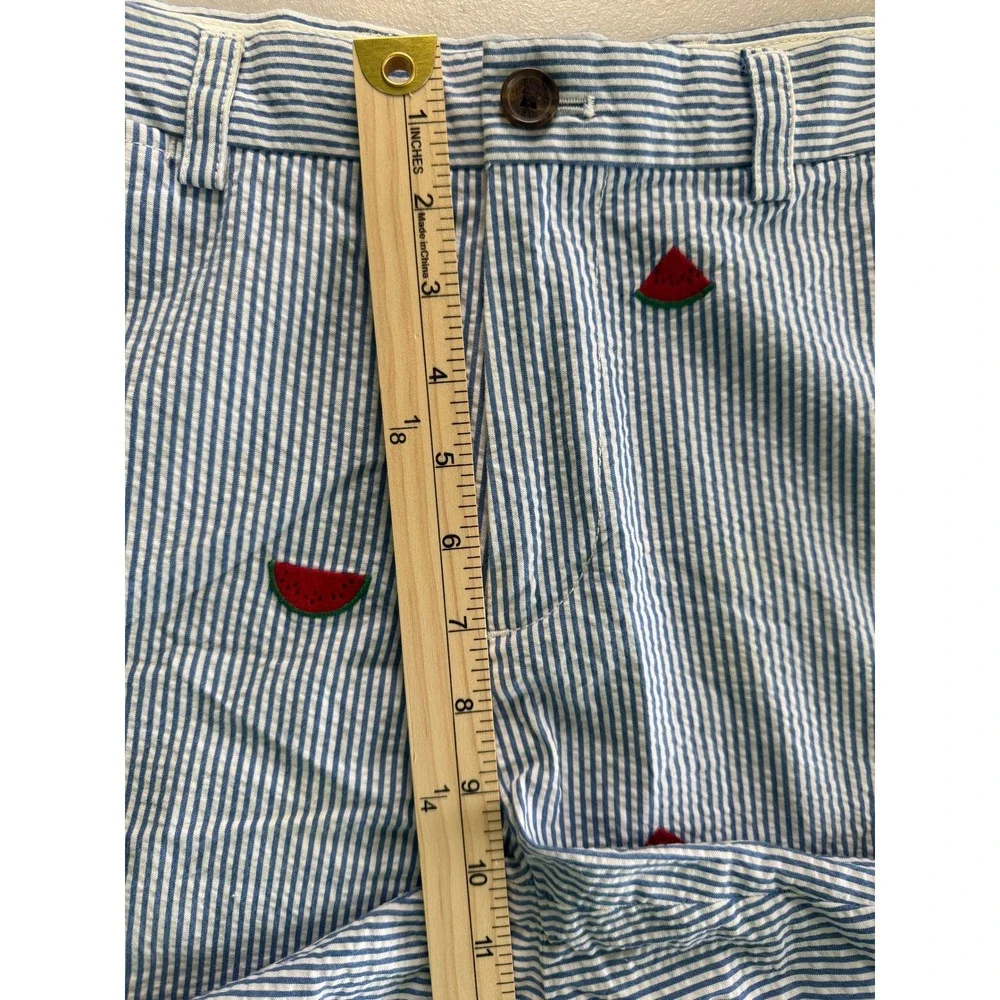Brooks Brothers Shorts 32‎ Blue White Seersucker Watermelon Preppy Casual 10